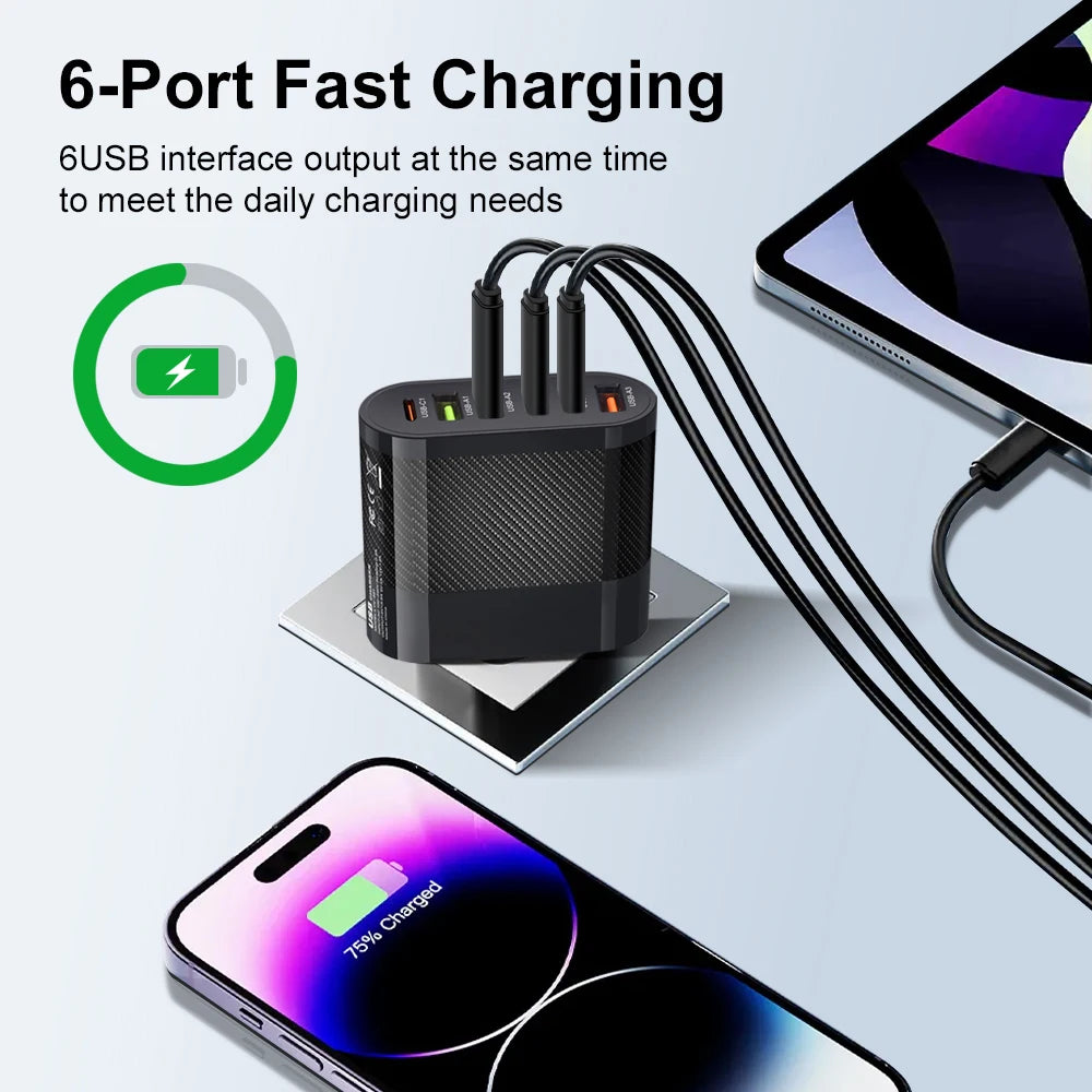 6-Port PD 65W USB Charger