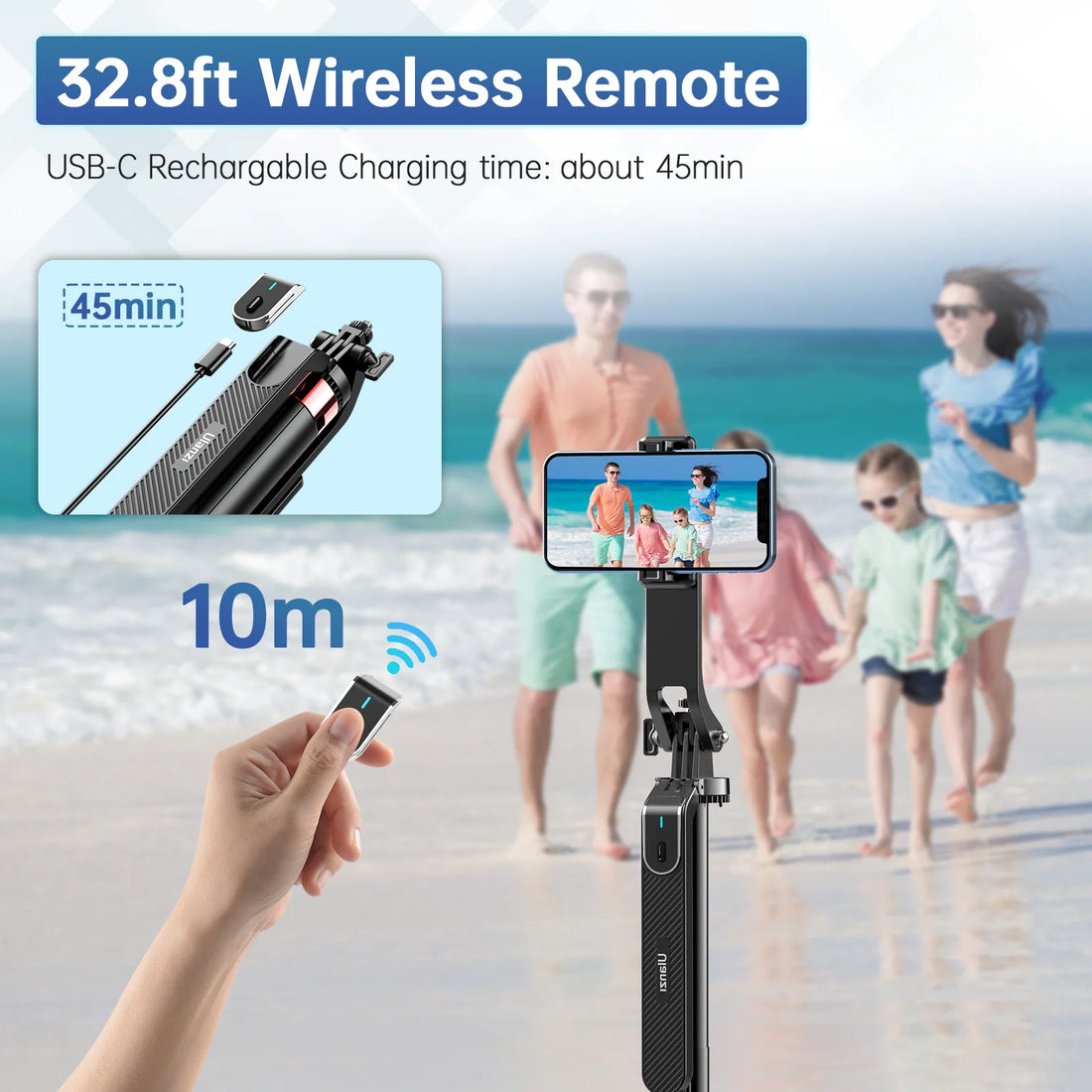 Bluetooth Remote Selfie Stick Tripod