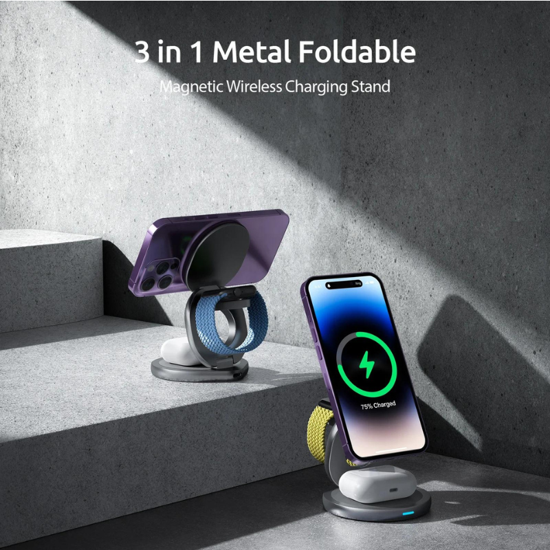 Rotating 3-in-1 Magnetic Fast Wireless Charger